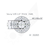 Sprocket Rear 520-52T Alloy